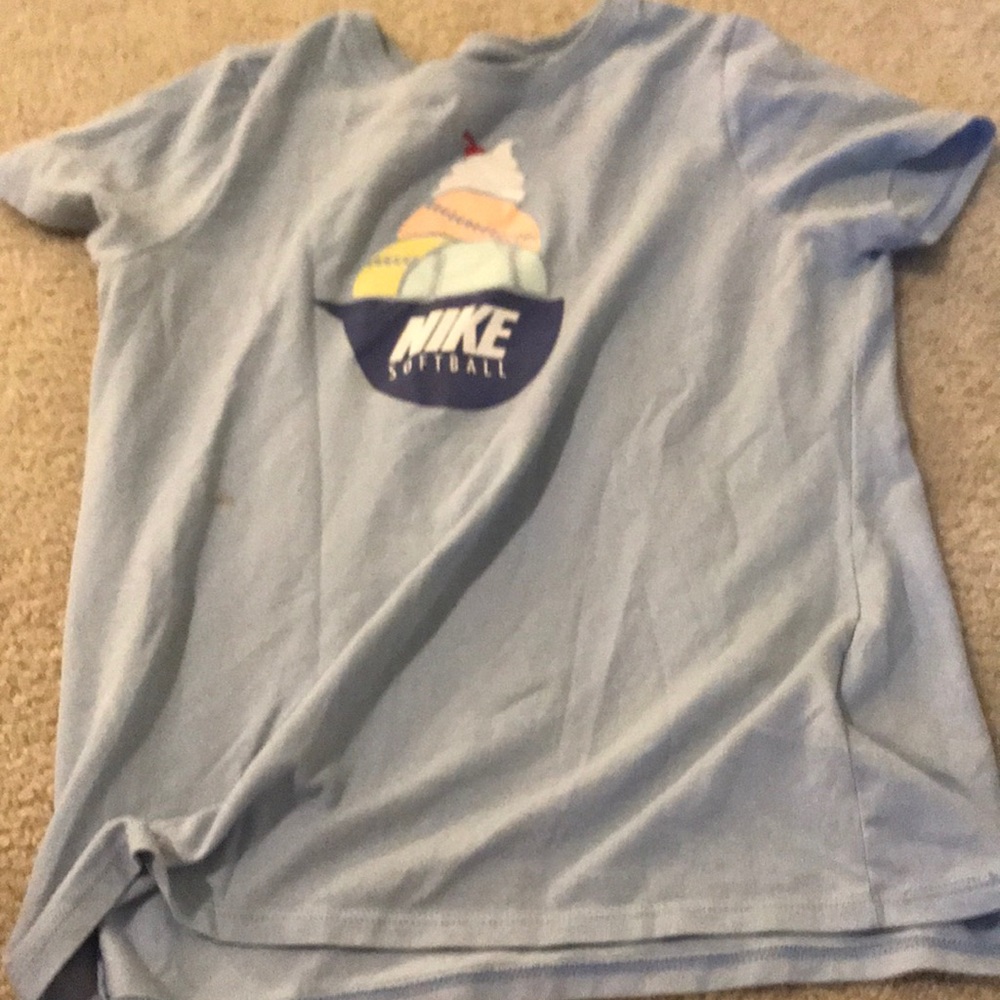 Blue Nike softball shirt